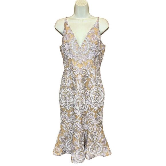 Dress the Poplulation Isabelle Lace Mermaid Dress in Blush Multi NWOT Size Mediu - Picture 4 of 7